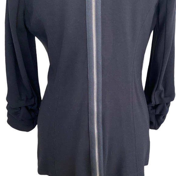 Bailey 44 Black T-Shirt Knit Soft Casual Back Full Zipper Accent Blazer Medium - Picture 7 of 10